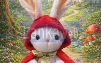 Handmade Soft Toy Red Riding Bunny